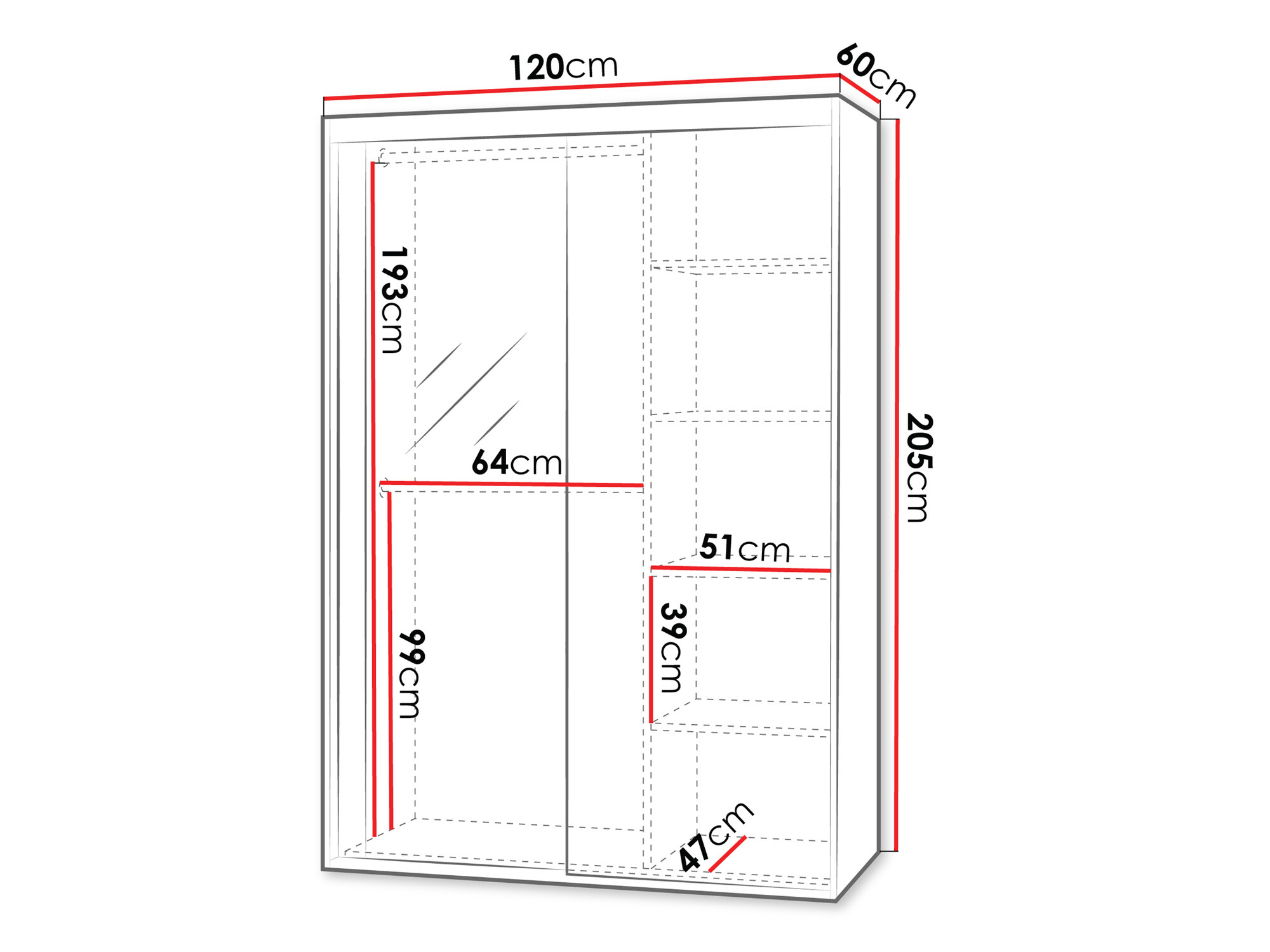 Гардероб Hederus (Бял)