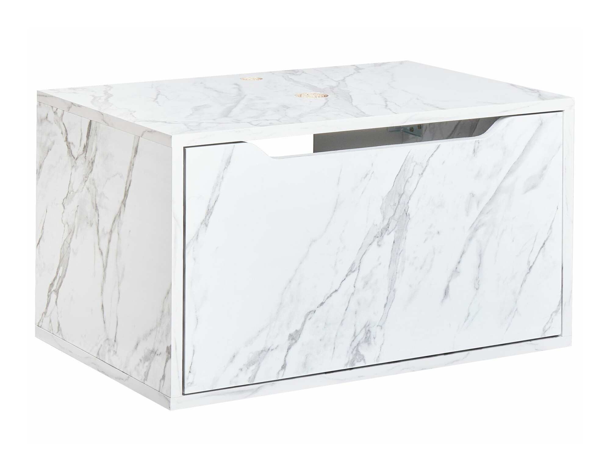 Окачен шкаф за мивка Berwyn 2644 (Бял мрамор)