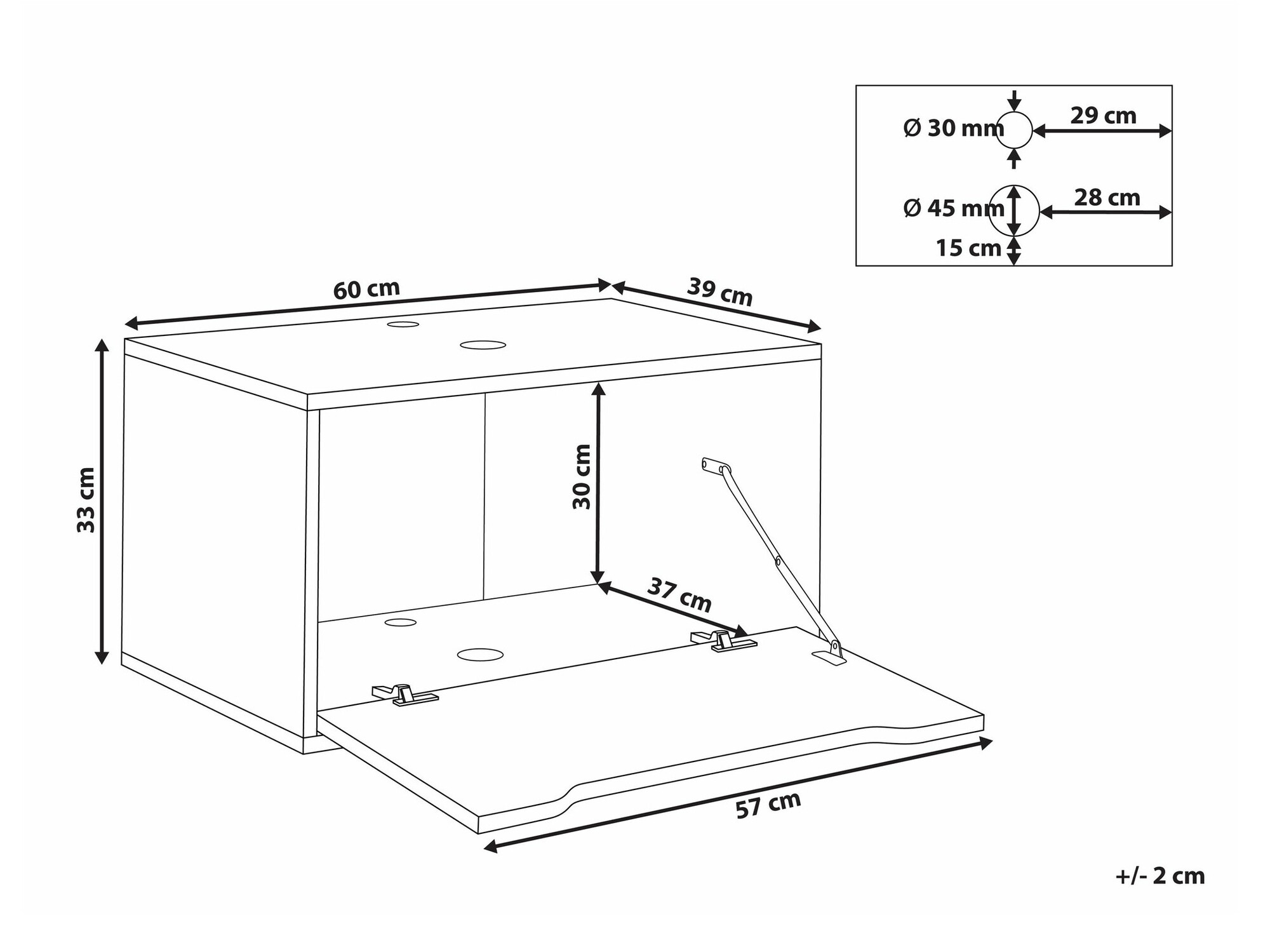 Окачен шкаф за мивка Berwyn 2644 (Черен)