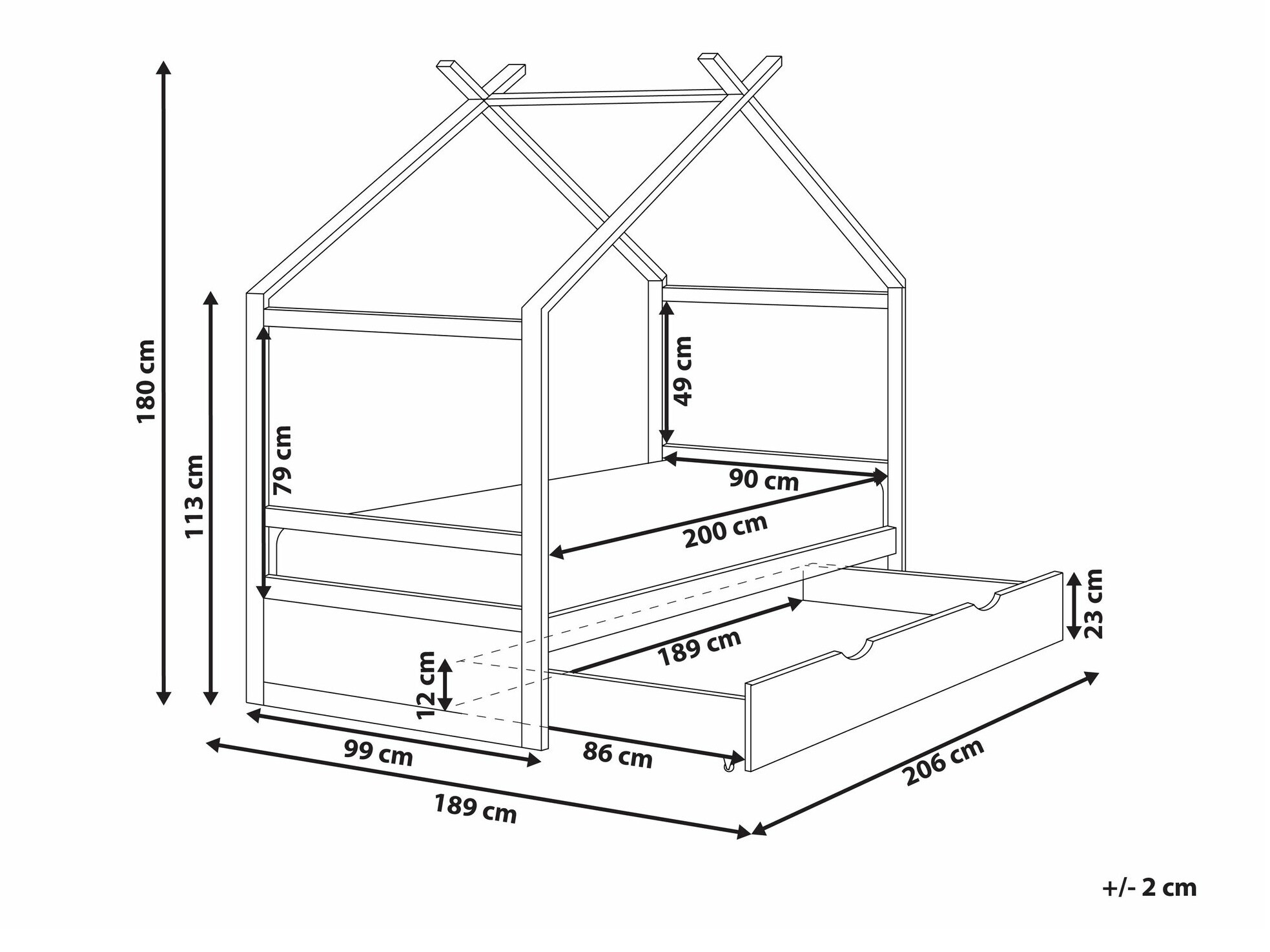 Легло Berwyn 2652 (Сив + Ярък дърво)