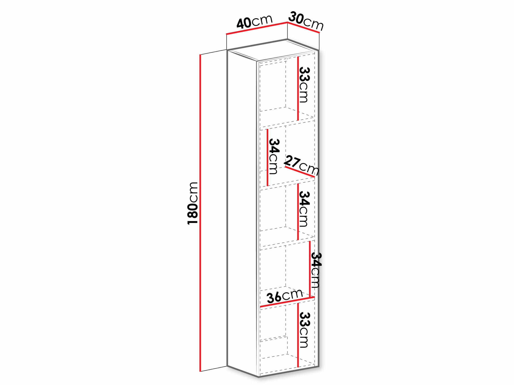 Стенна етажерка Vilrin II (Бял + Бял гланц)