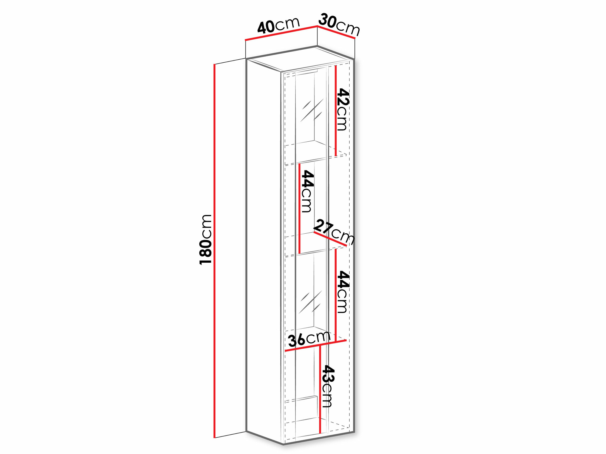 Стенна етажерка Vilrin V (Бял + Бял гланц)