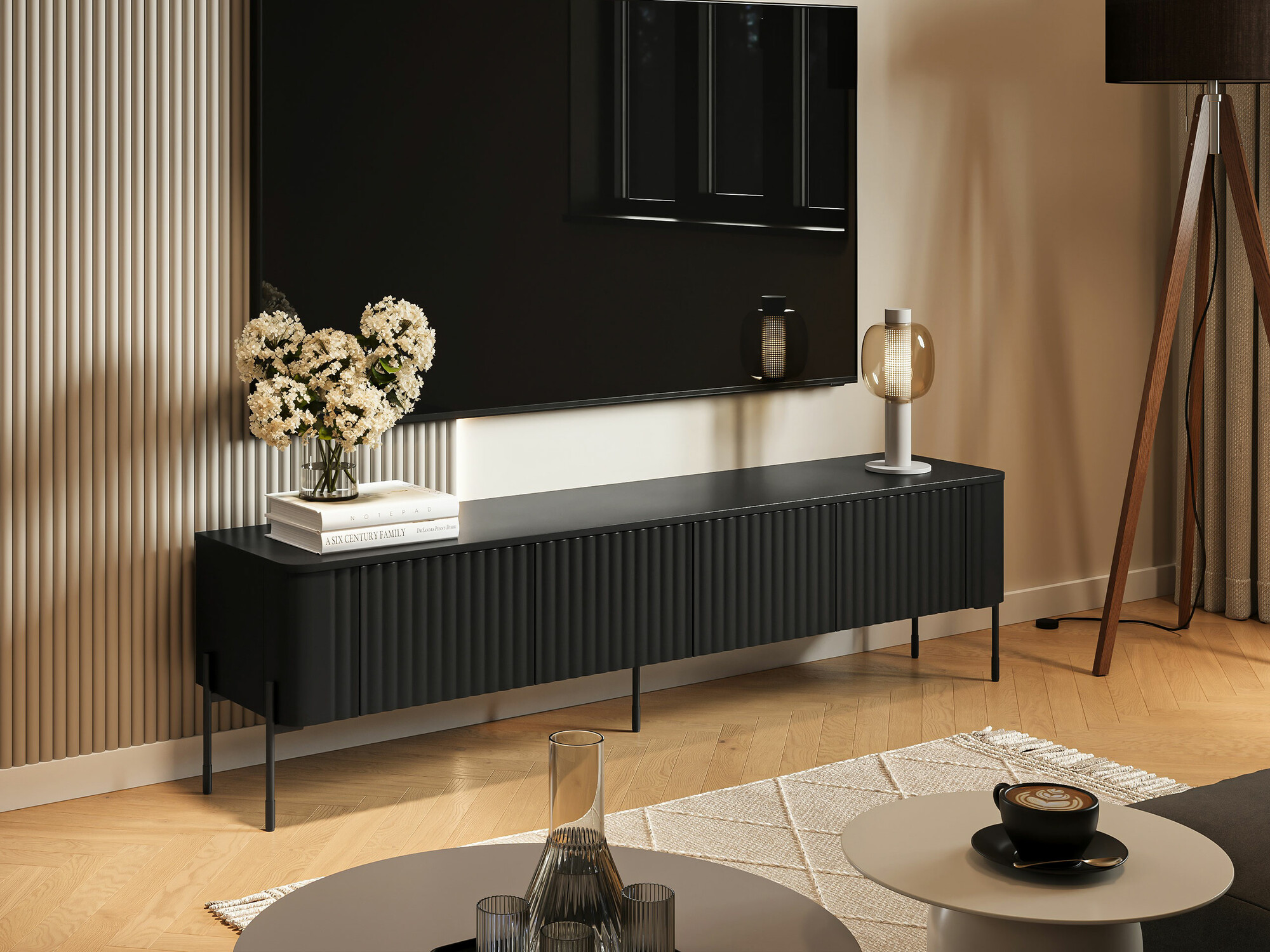 ТВ шкаф Mavnue 102 (Черен)