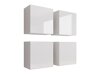 Комплект шкафове Venenou 143 (Бял + Бял гланц)