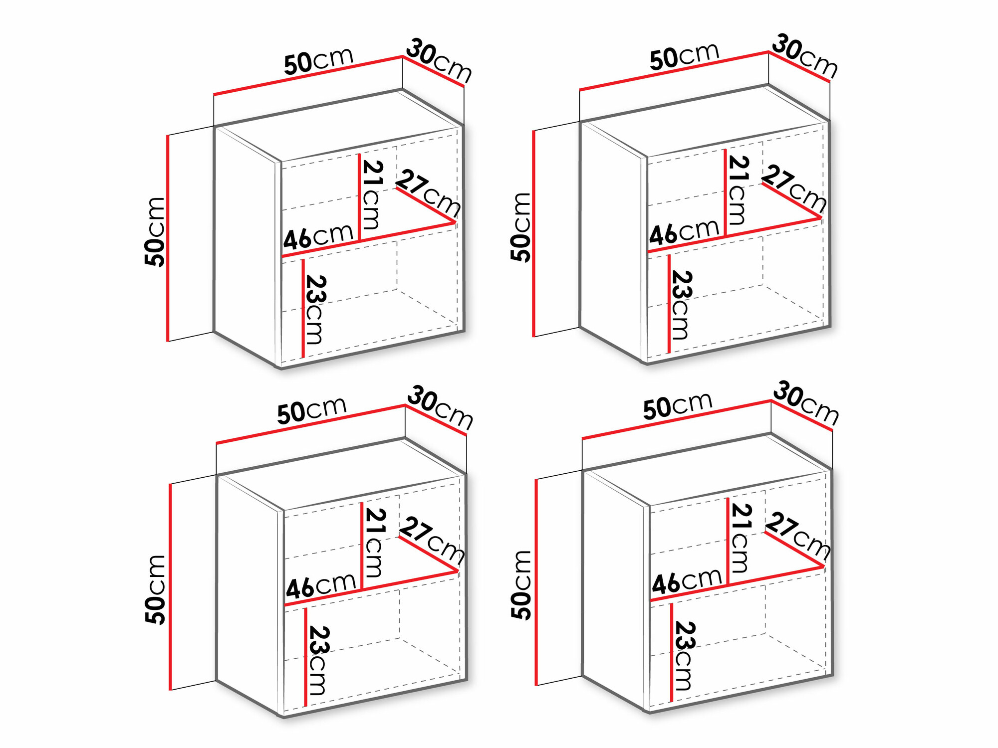 Комплект шкафове Vilrin (Бял + Бял гланц)