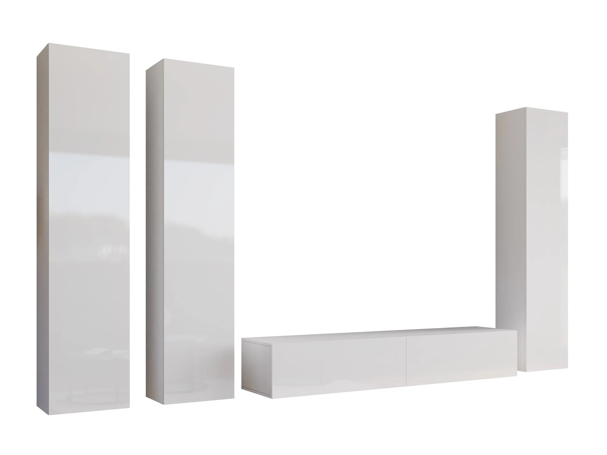 Комплект за хол Vilrin (Бял + Бял гланц)