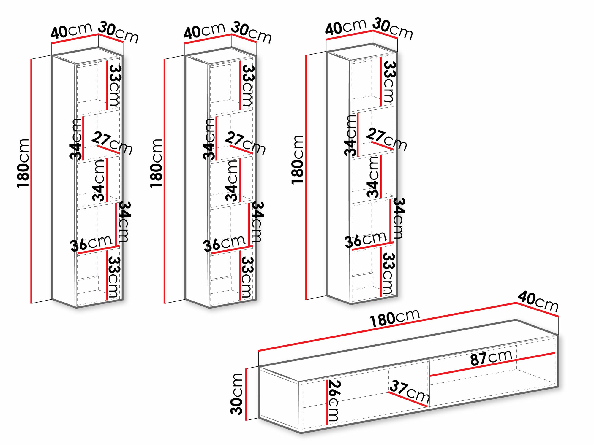 Комплект за хол Vilrin (Бял + Бял гланц)