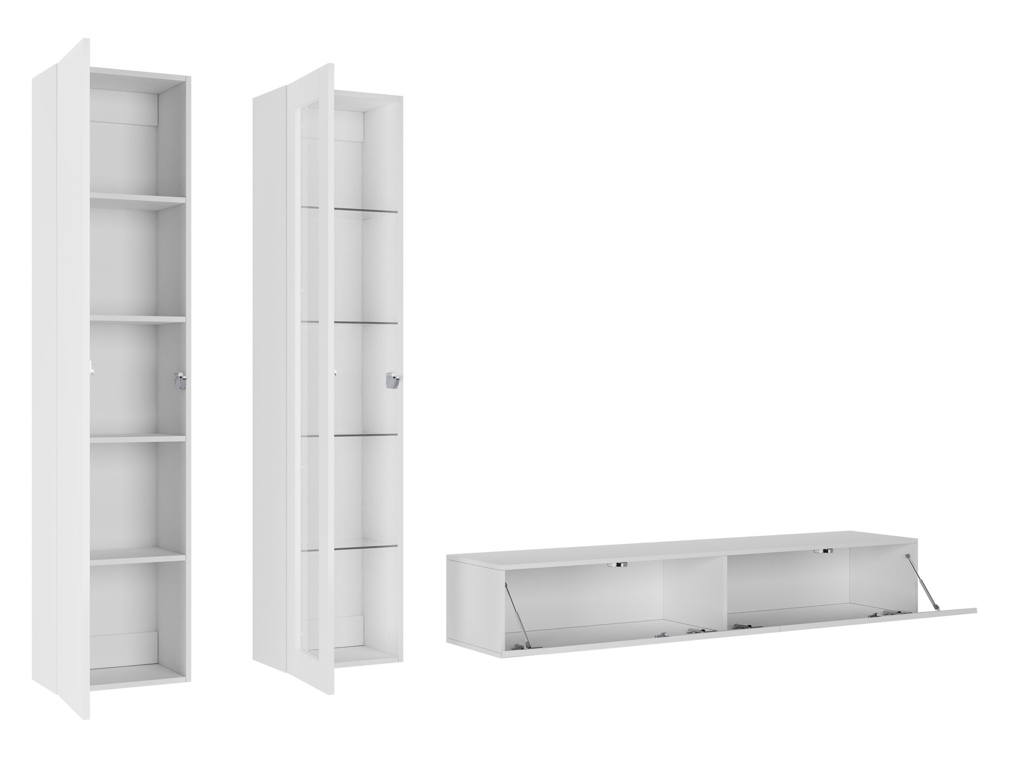 Комплект за хол Vilrin I (Бял + Бял гланц)