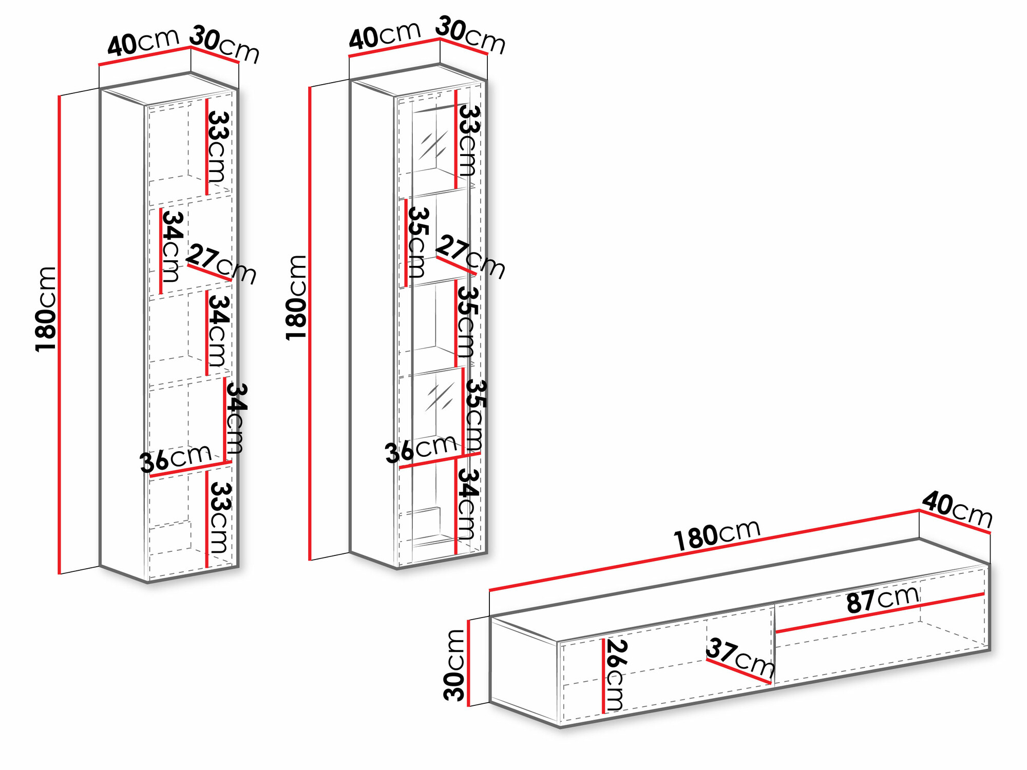 Комплект за хол Vilrin I (Бял + Бял гланц)