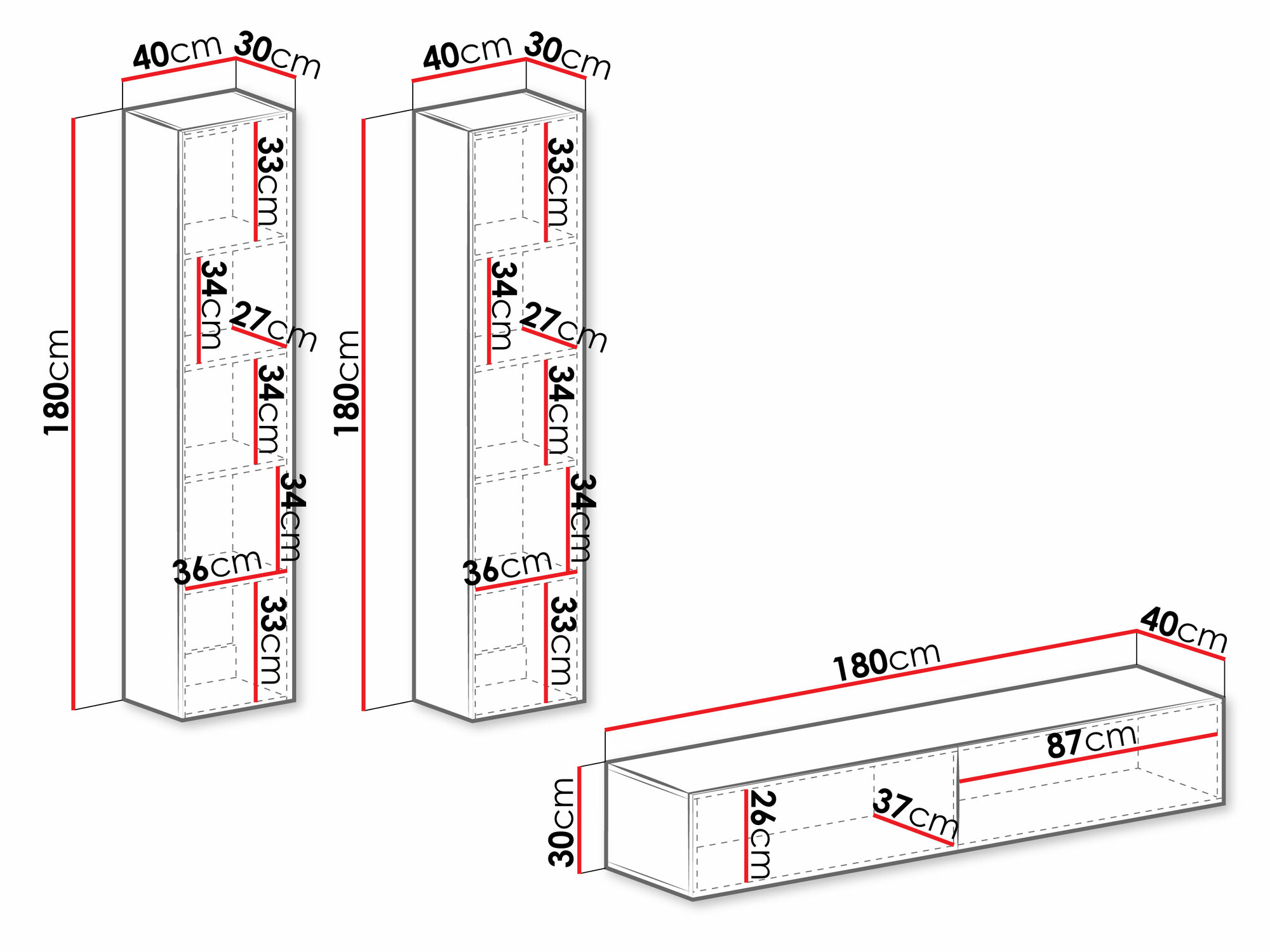 Комплект за хол Vilrin II (Бял + Бял гланц)