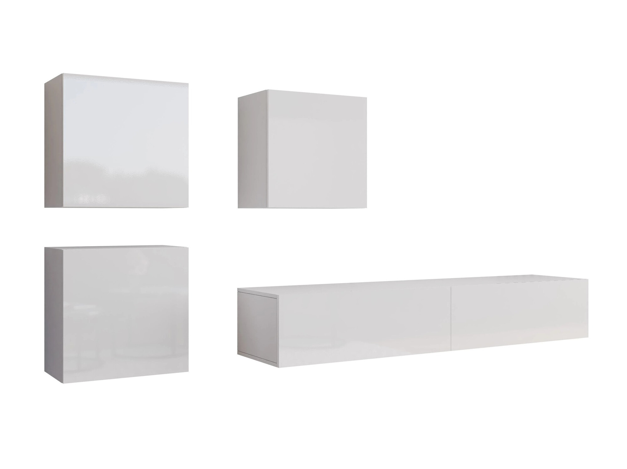 Комплект за хол Vilrin IV (Бял + Бял гланц)