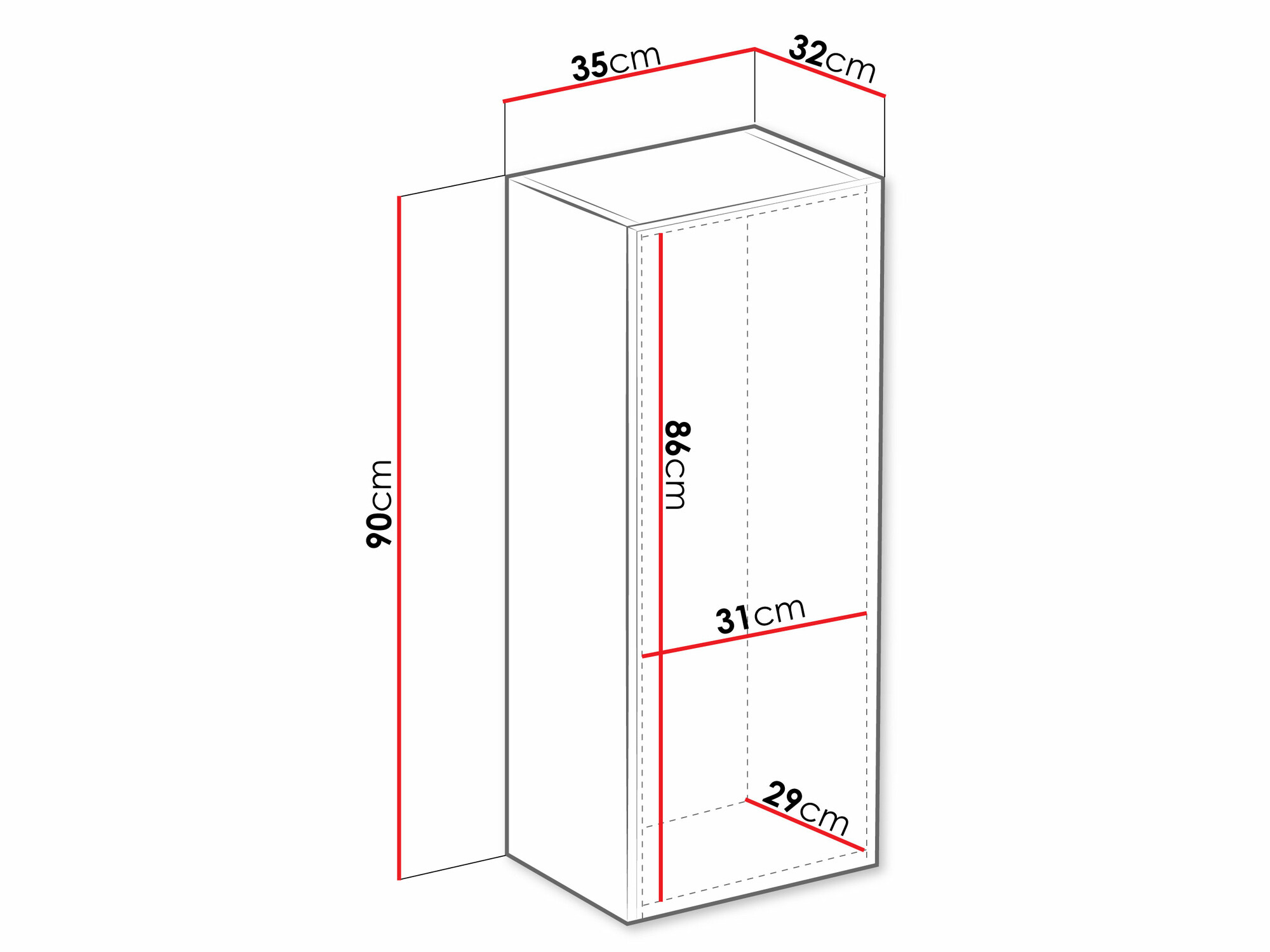 Окачен шкаф Vilrin VI (Бял + Бял гланц)