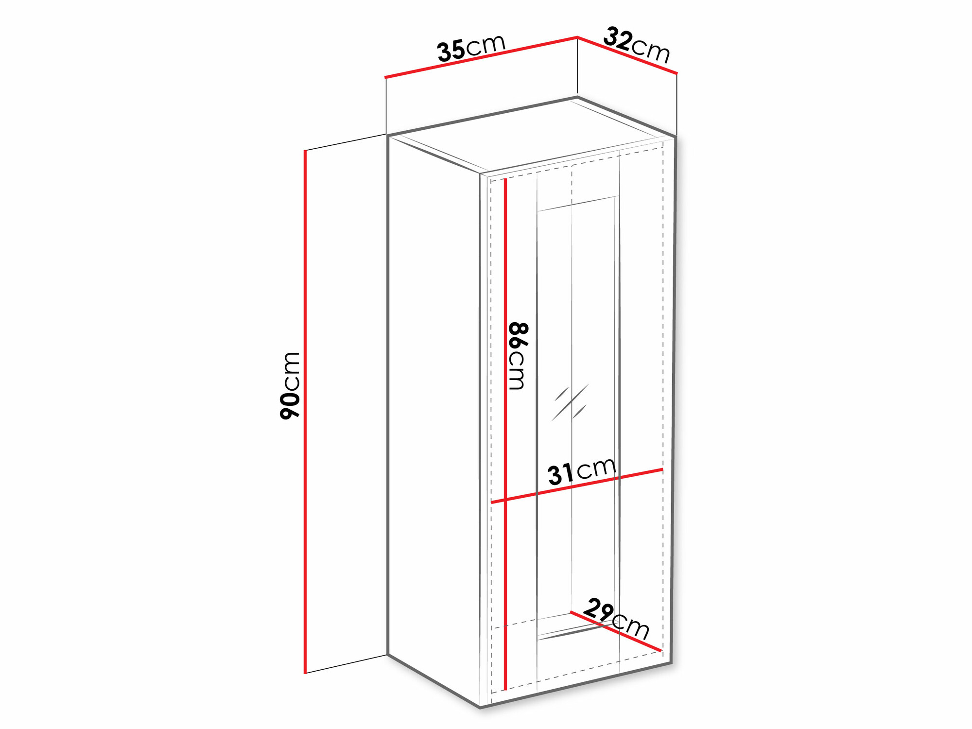 Окачен шкаф Vilrin VII (Черен + Дъб уотан)