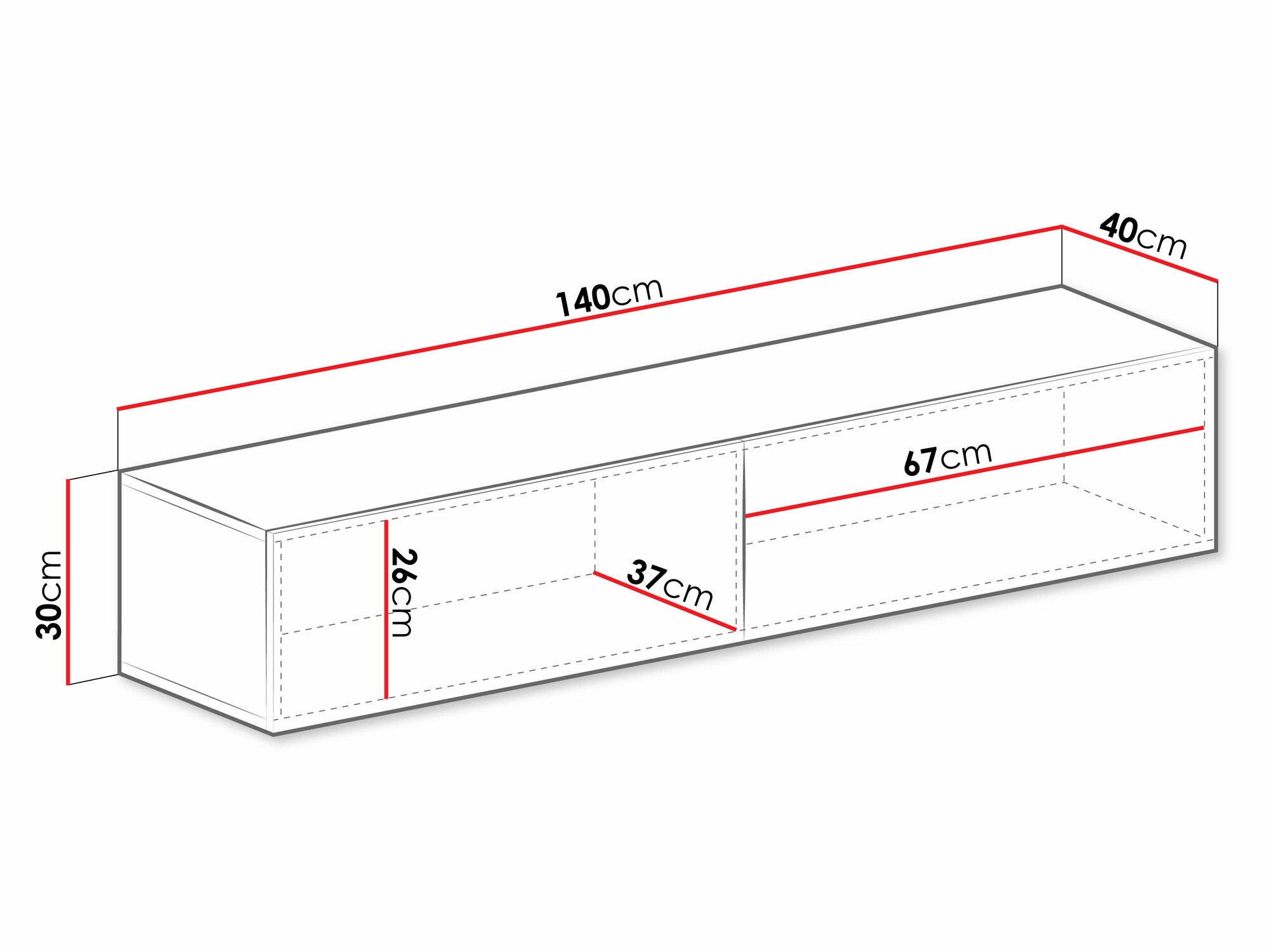ТВ шкаф Vilrin II (Бял + Бял гланц)