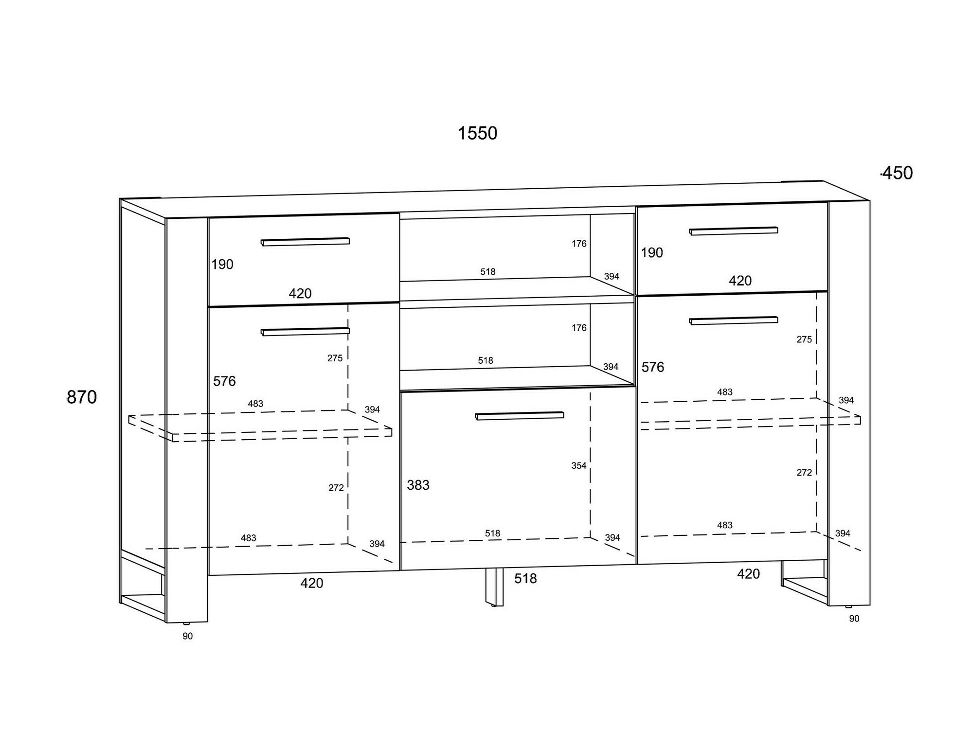 Скрин Cordoro 115 (Тъмно дърво)