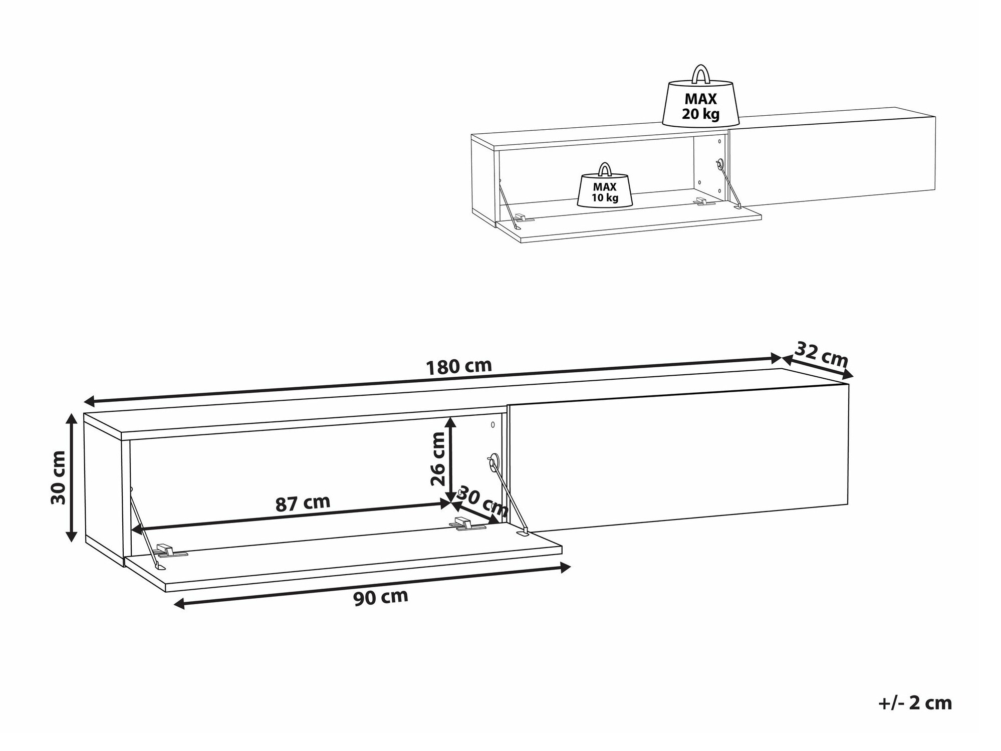 ТВ шкаф Berwyn 2664 (Черен)
