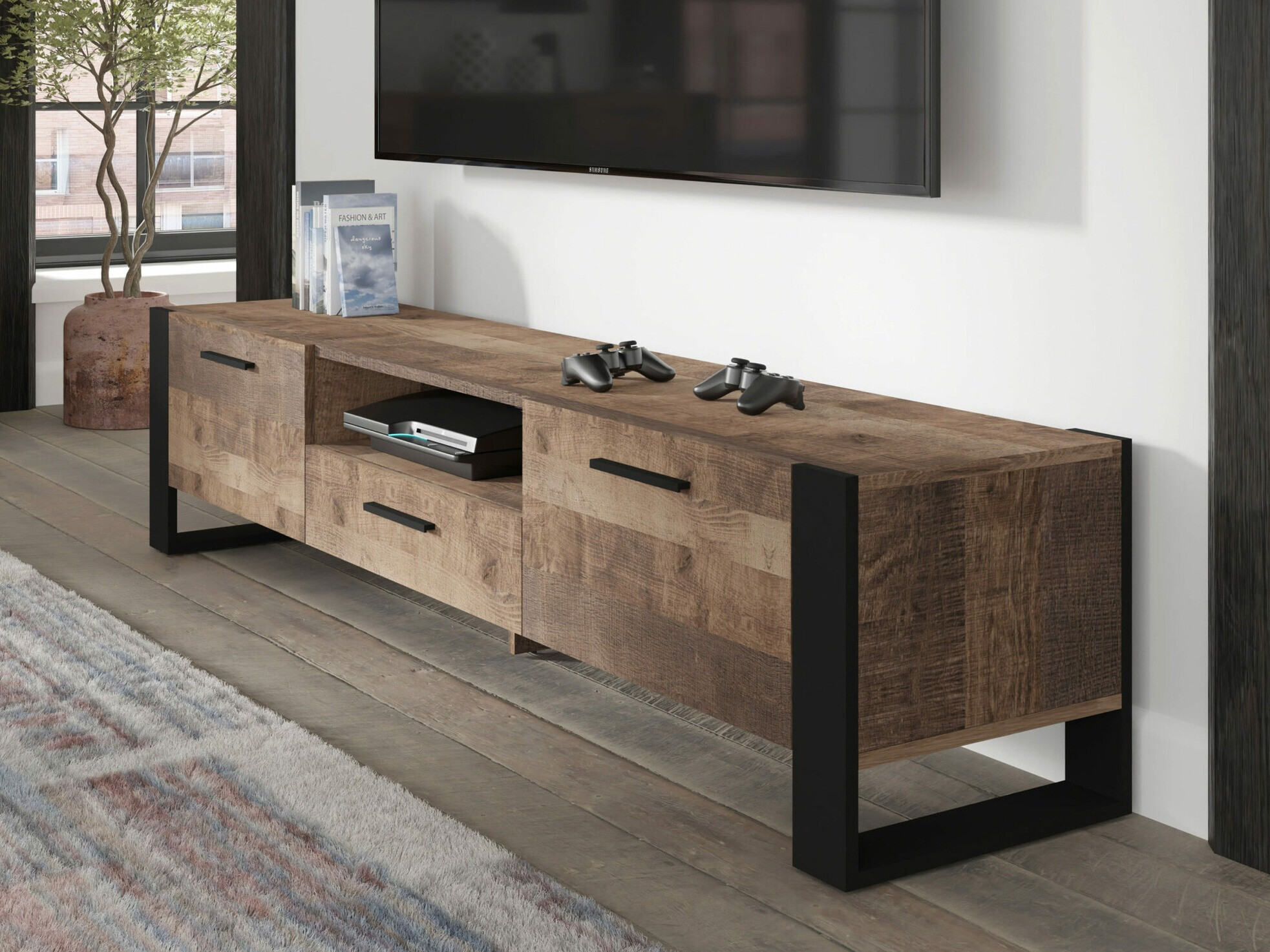 ТВ шкаф Cordoro 101 (Тъмно дърво)