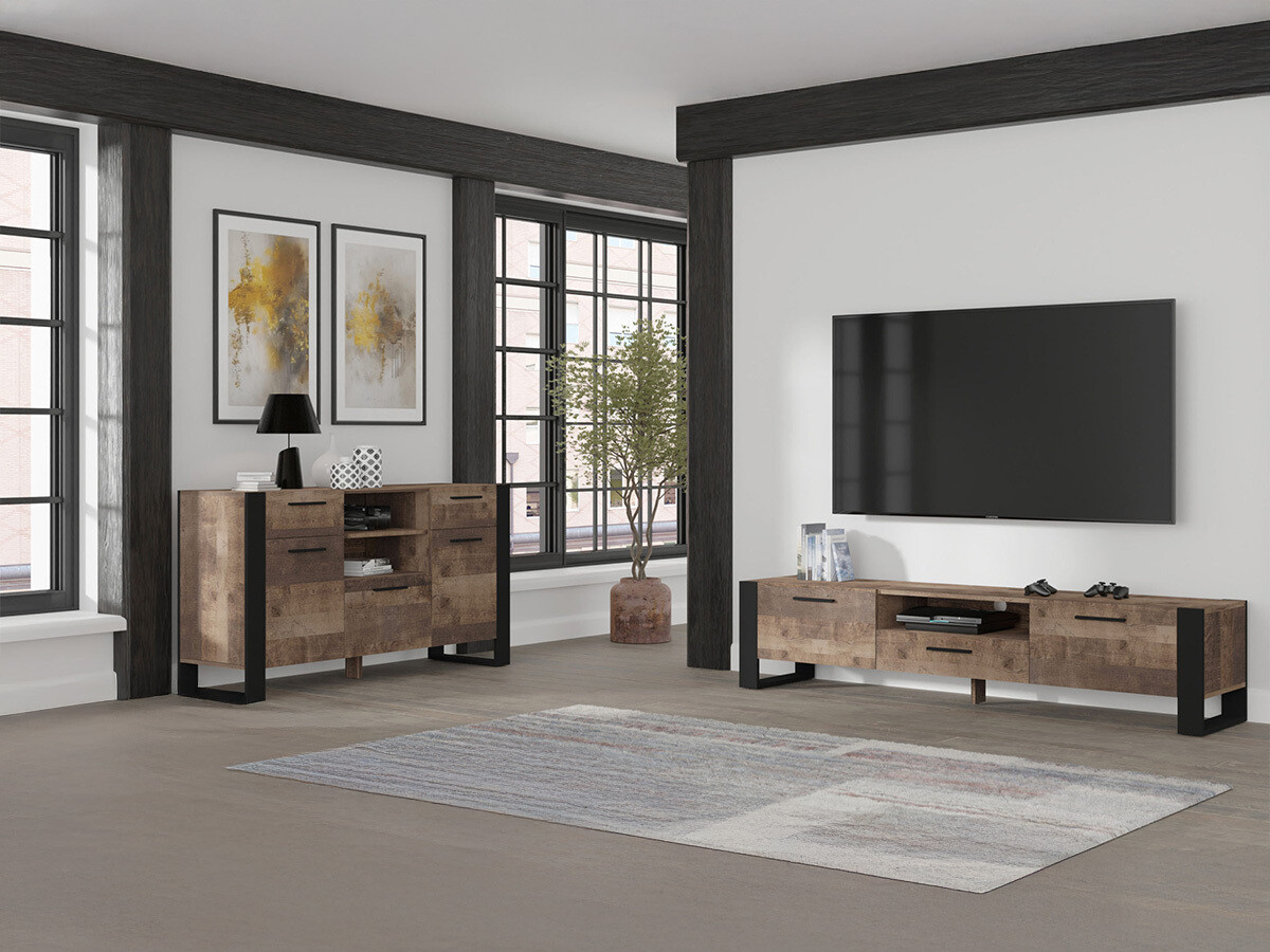 ТВ шкаф Cordoro 101 (Тъмно дърво)