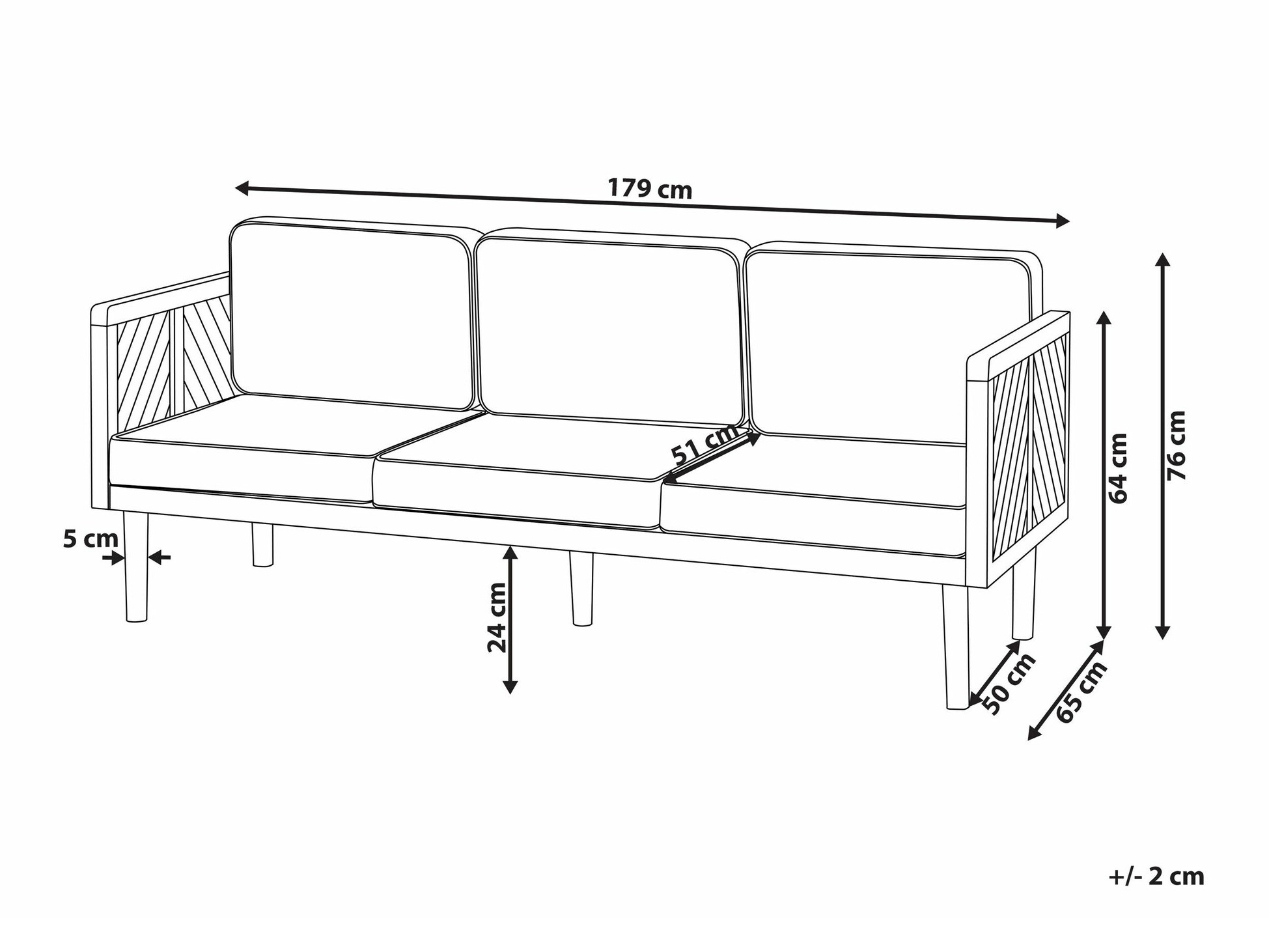 Градински диван Camenou 107