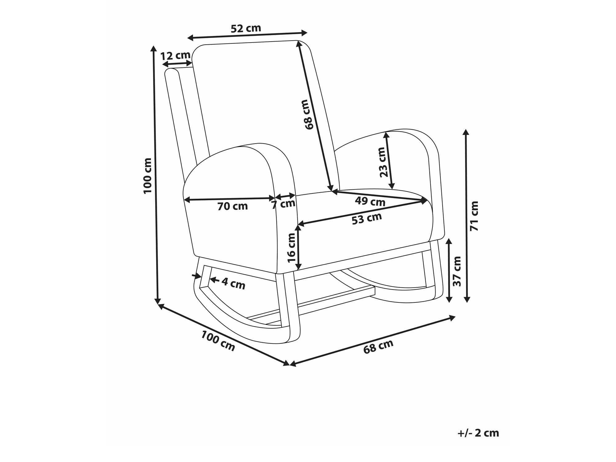 Люлеещ се стол Berwyn 2671 (Бежов)
