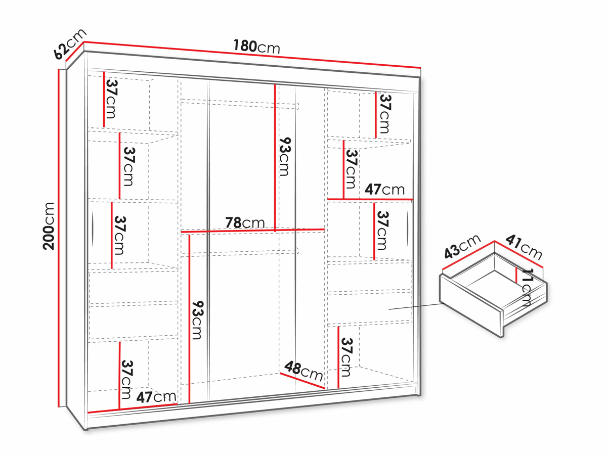 Гардероб Hartford 500 (Бял)