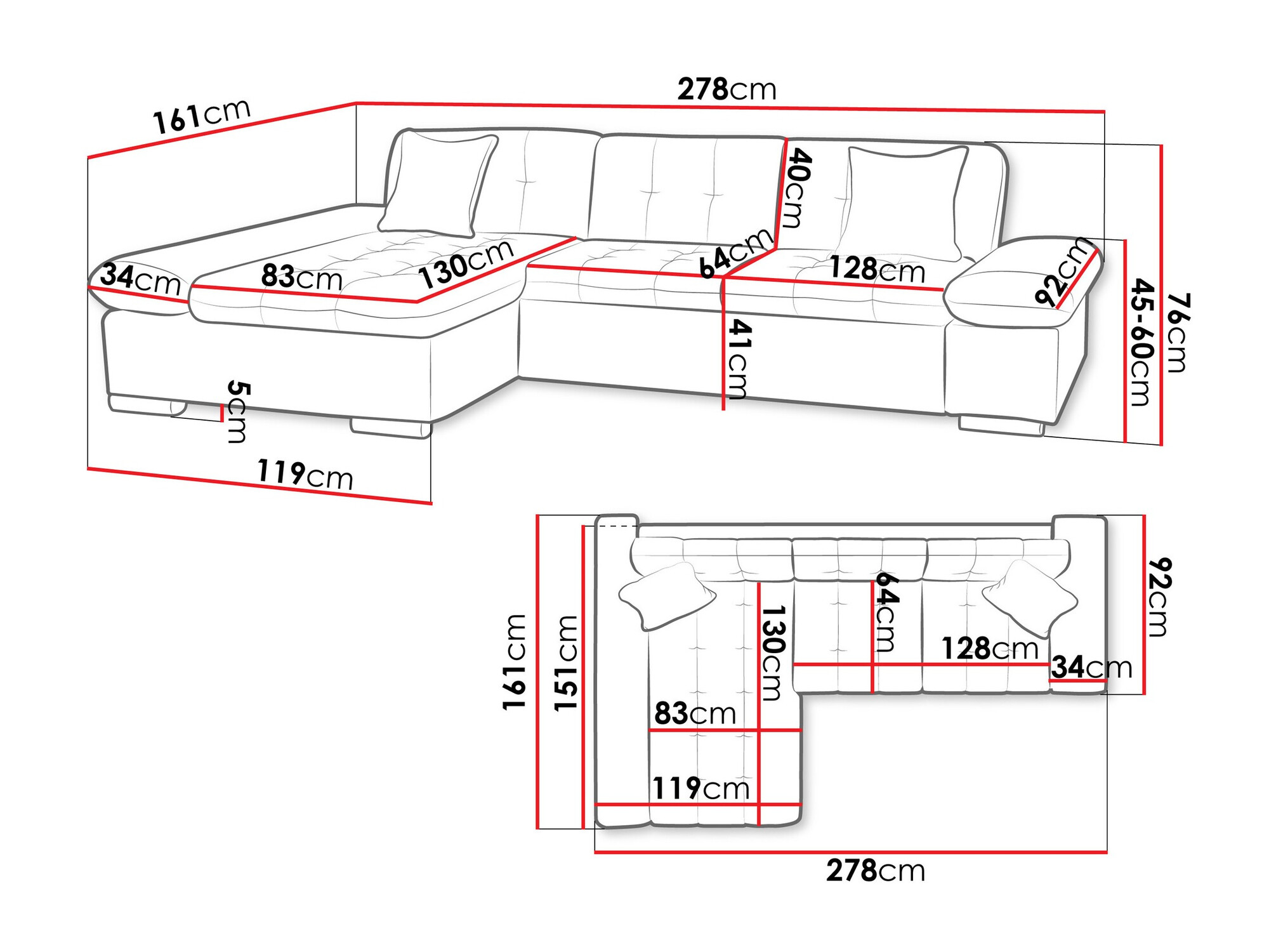 Ъглов диван Comfivo Serenitas (Lux 06 + Lux 05)