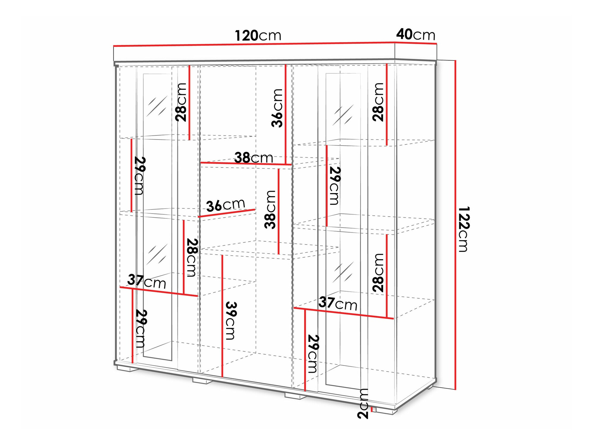 Шкаф Torcame 100 (Бял + Бял гланц)