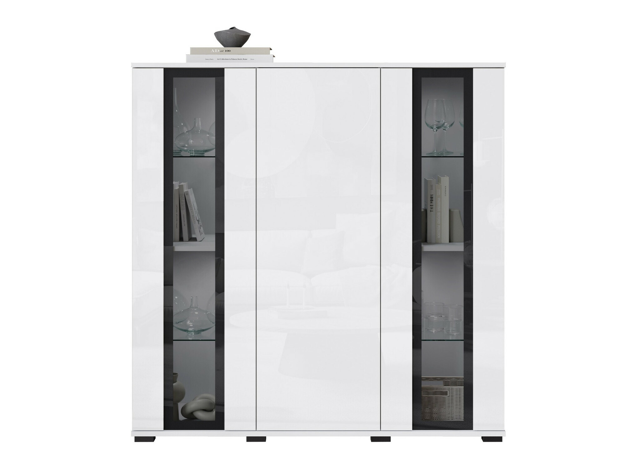 Шкаф Torcame 100 (Бял + Бял гланц)