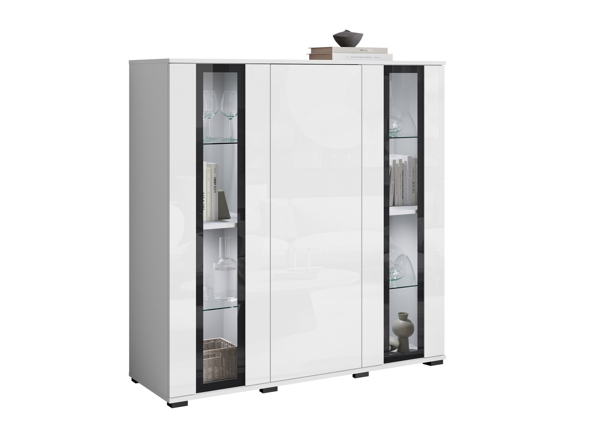 Шкаф Torcame 100 (Бял + Бял гланц)