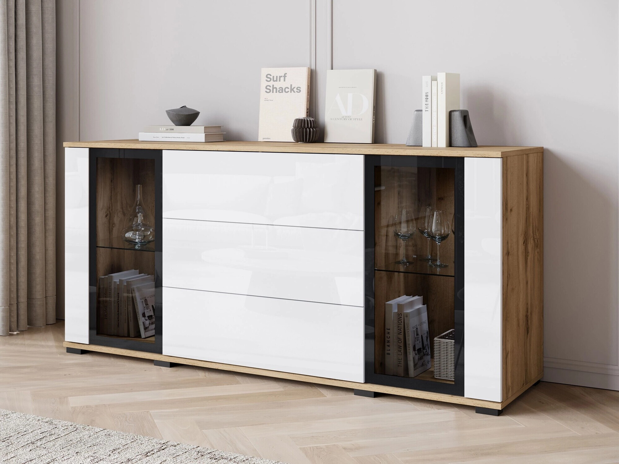 Скрин Torcame 101 (Дъб уотан + Бял гланц)