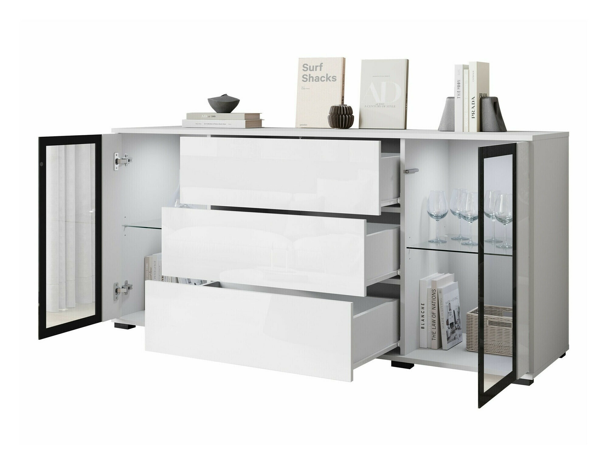 Скрин Torcame 101 (Дъб уотан + Бял гланц)