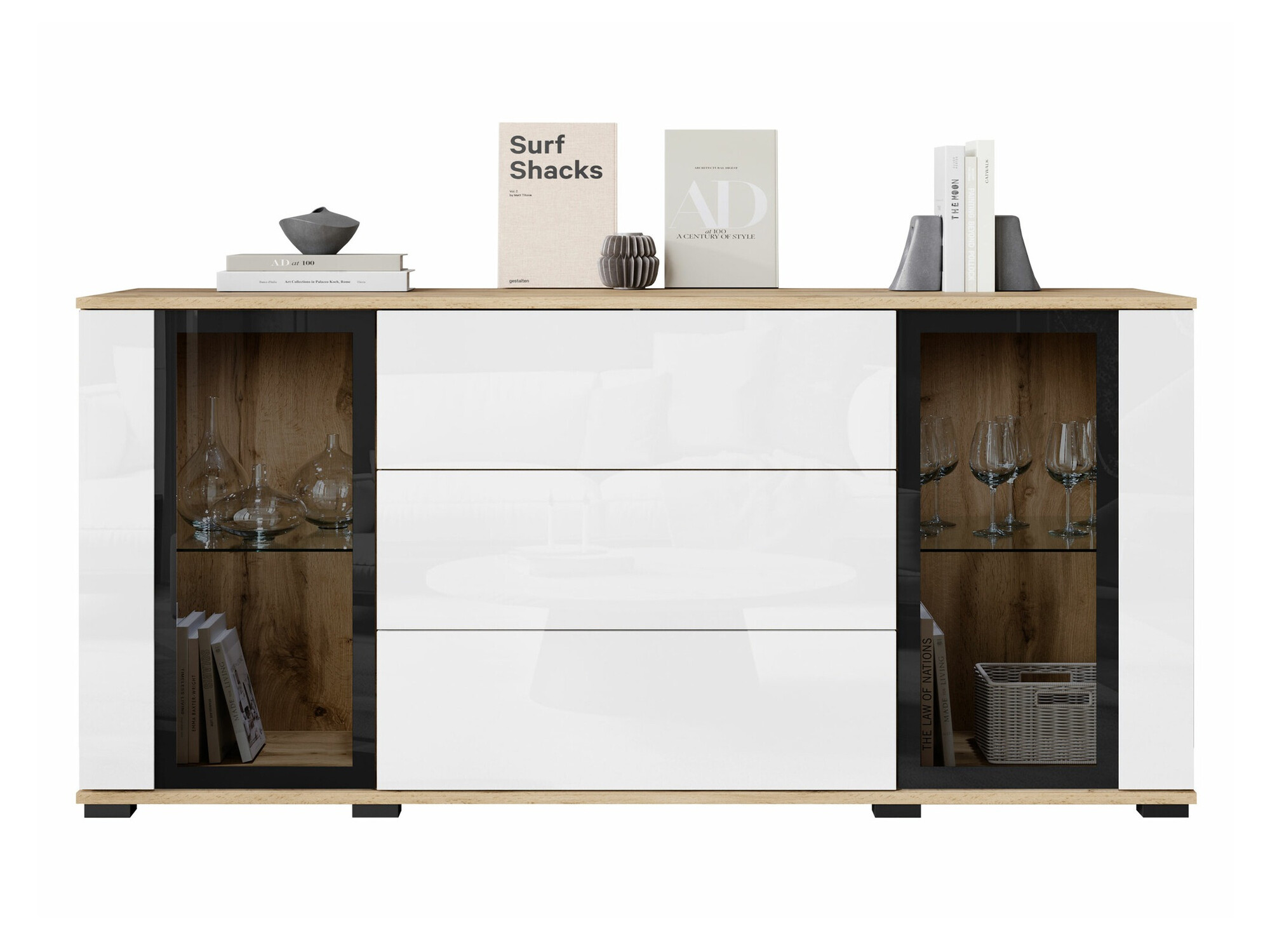 Скрин Torcame 101 (Дъб уотан + Бял гланц)