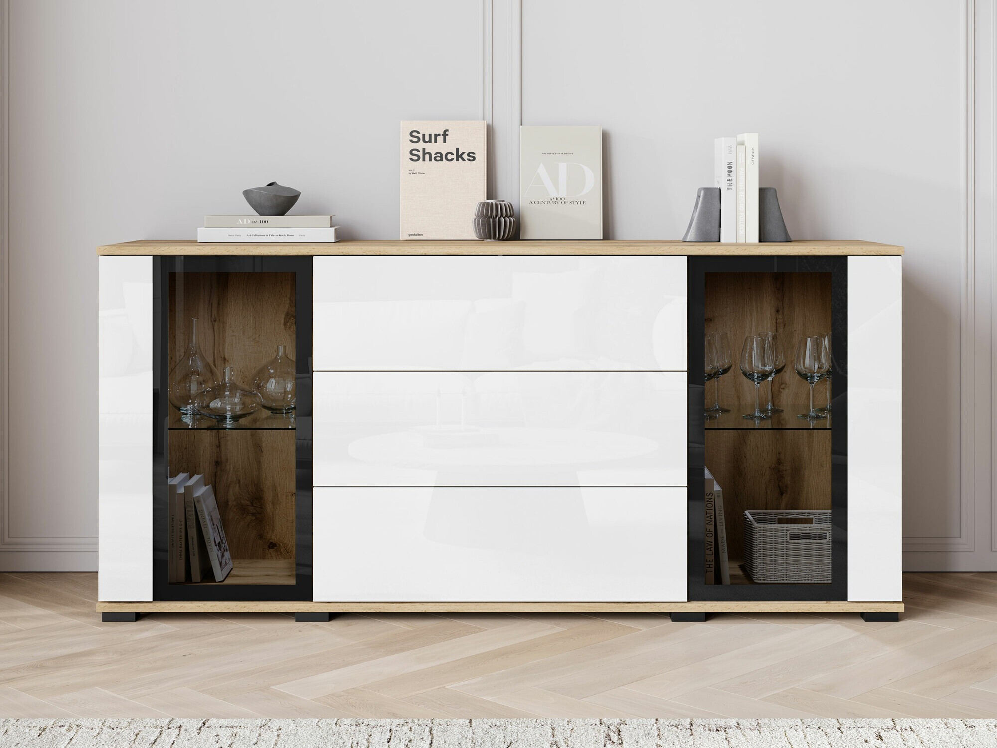 Скрин Torcame 101 (Дъб уотан + Бял гланц)