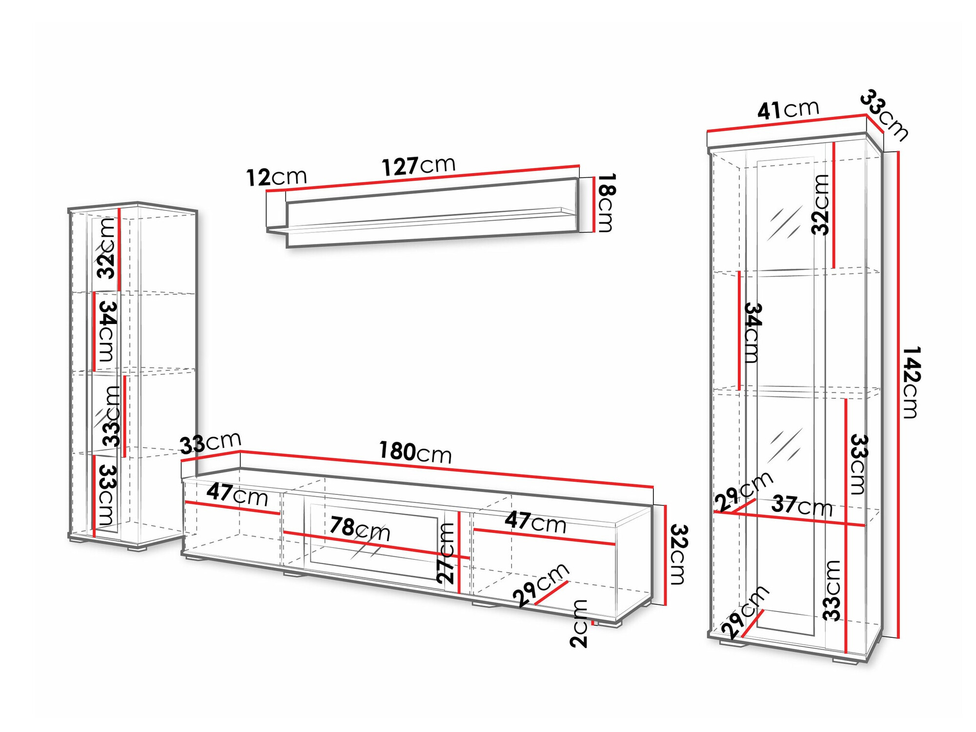 Комплект за хол Torcame 103 (Черен)