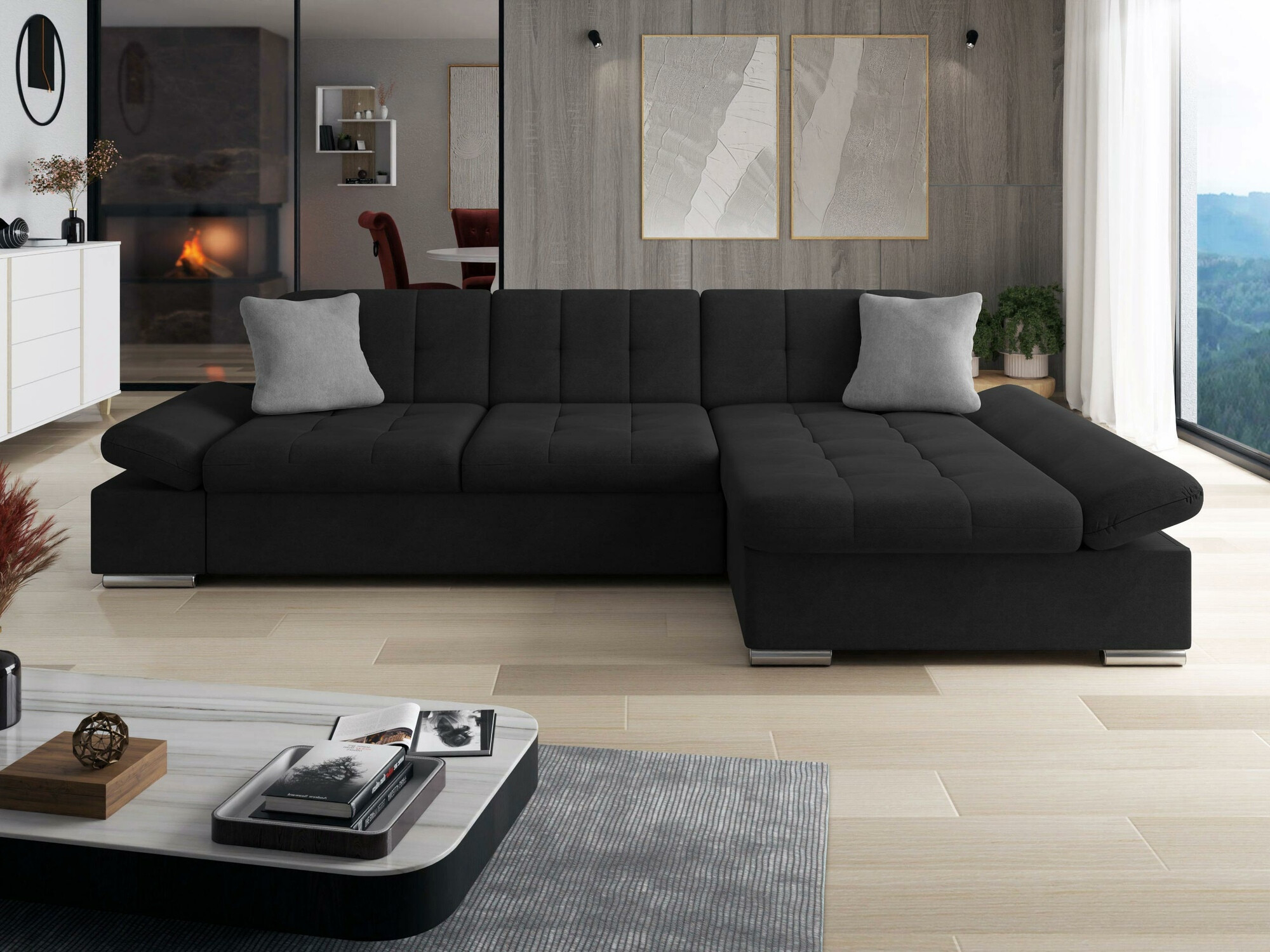 Ъглов диван Comfivo 219 (Uttario Velvet 2980 + Uttario Velvet 2972)