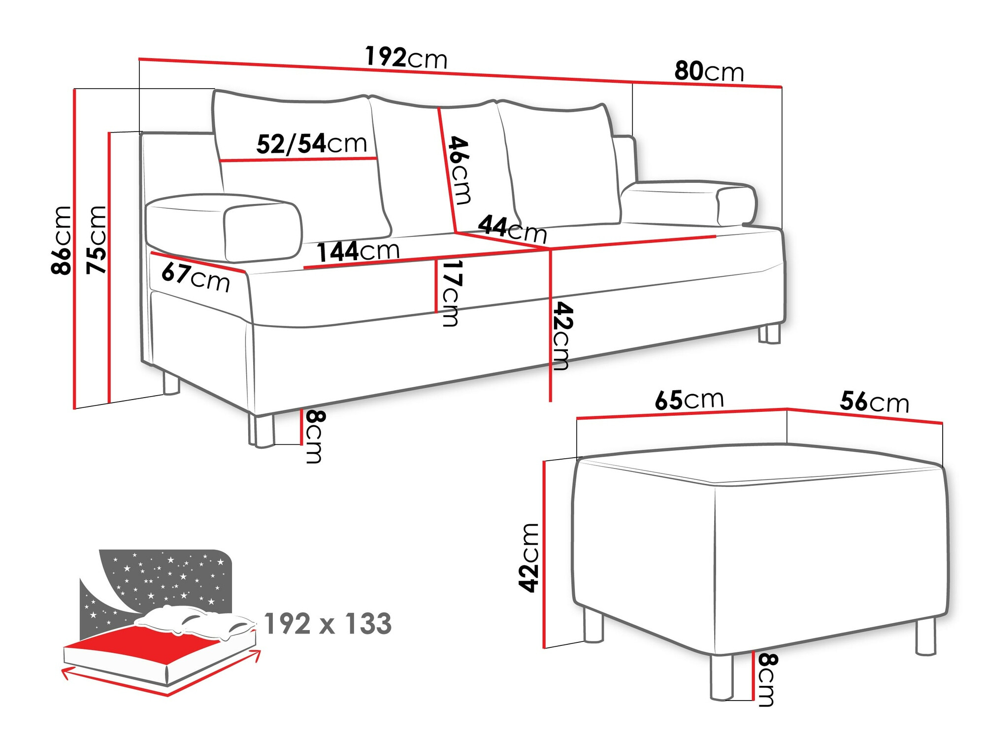 Комплект мека мебел Comfivo Artes (Alova 36 + Alova 07)