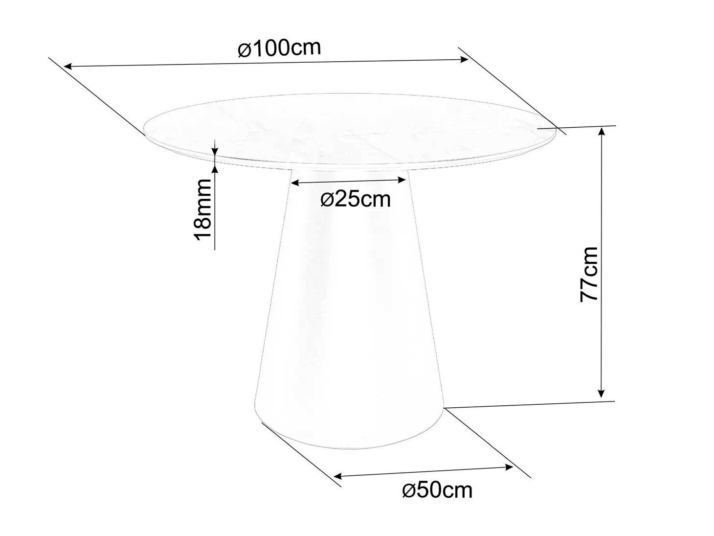 Маса Detroit 733 (Дъб + Черен)