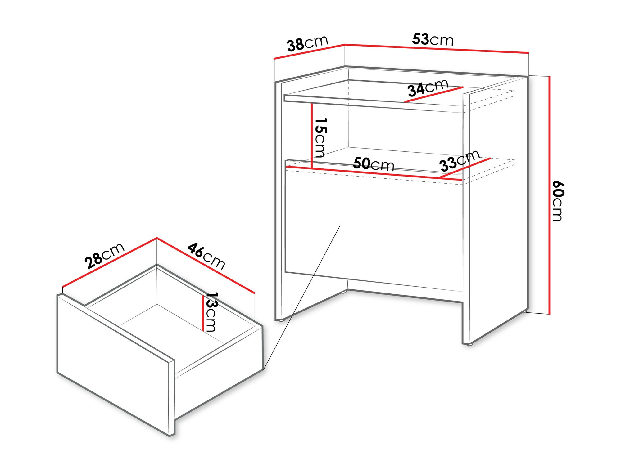 Нощно шкафче Filus (Тъмен дъб)