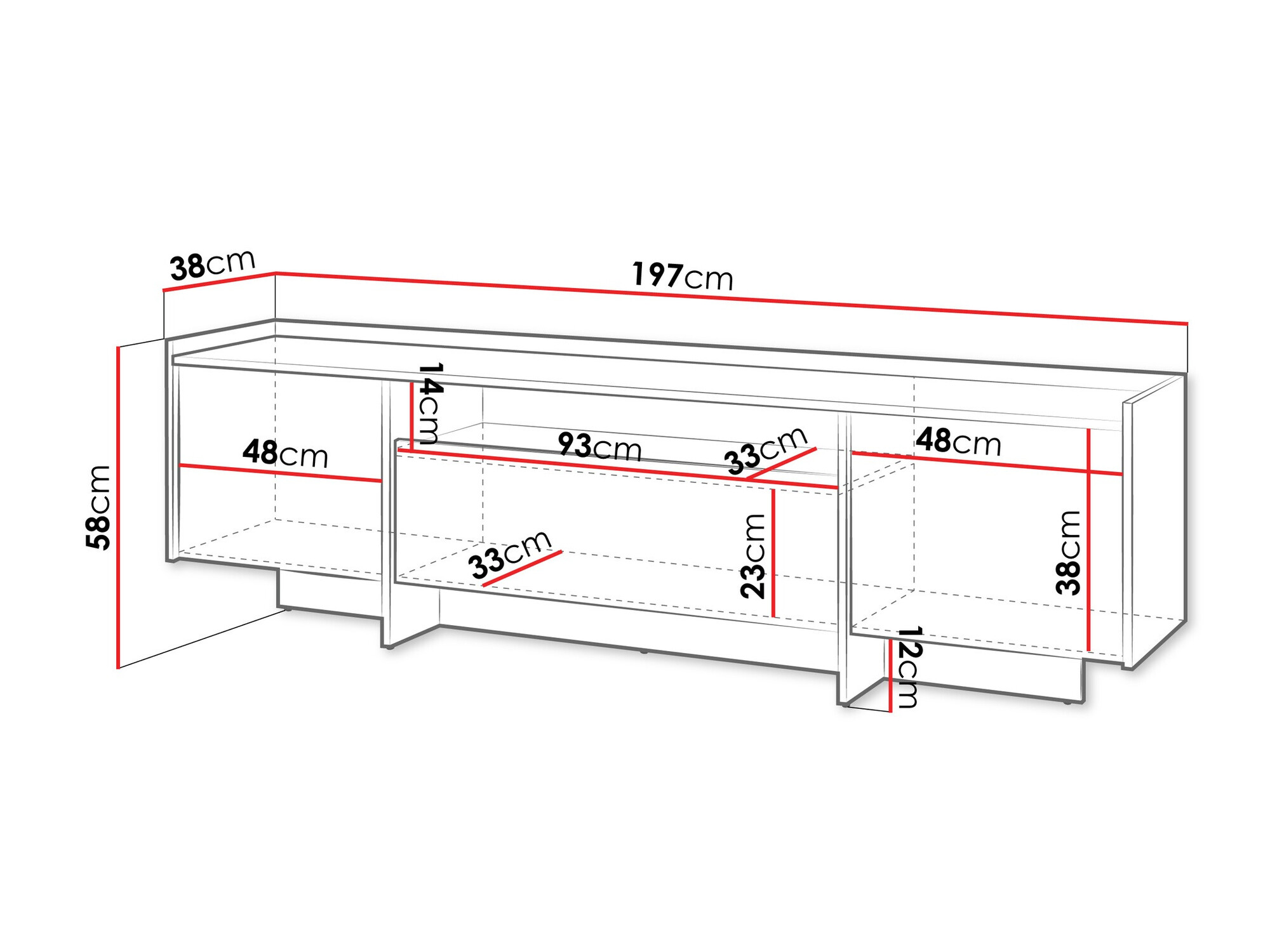 ТВ шкаф Filus (Тъмен дъб)