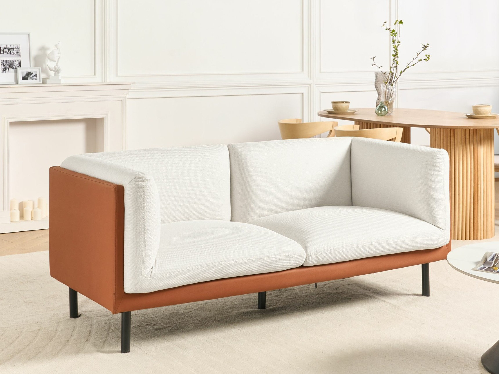 Диван Berwyn 2684 (Бял + Кафяв)