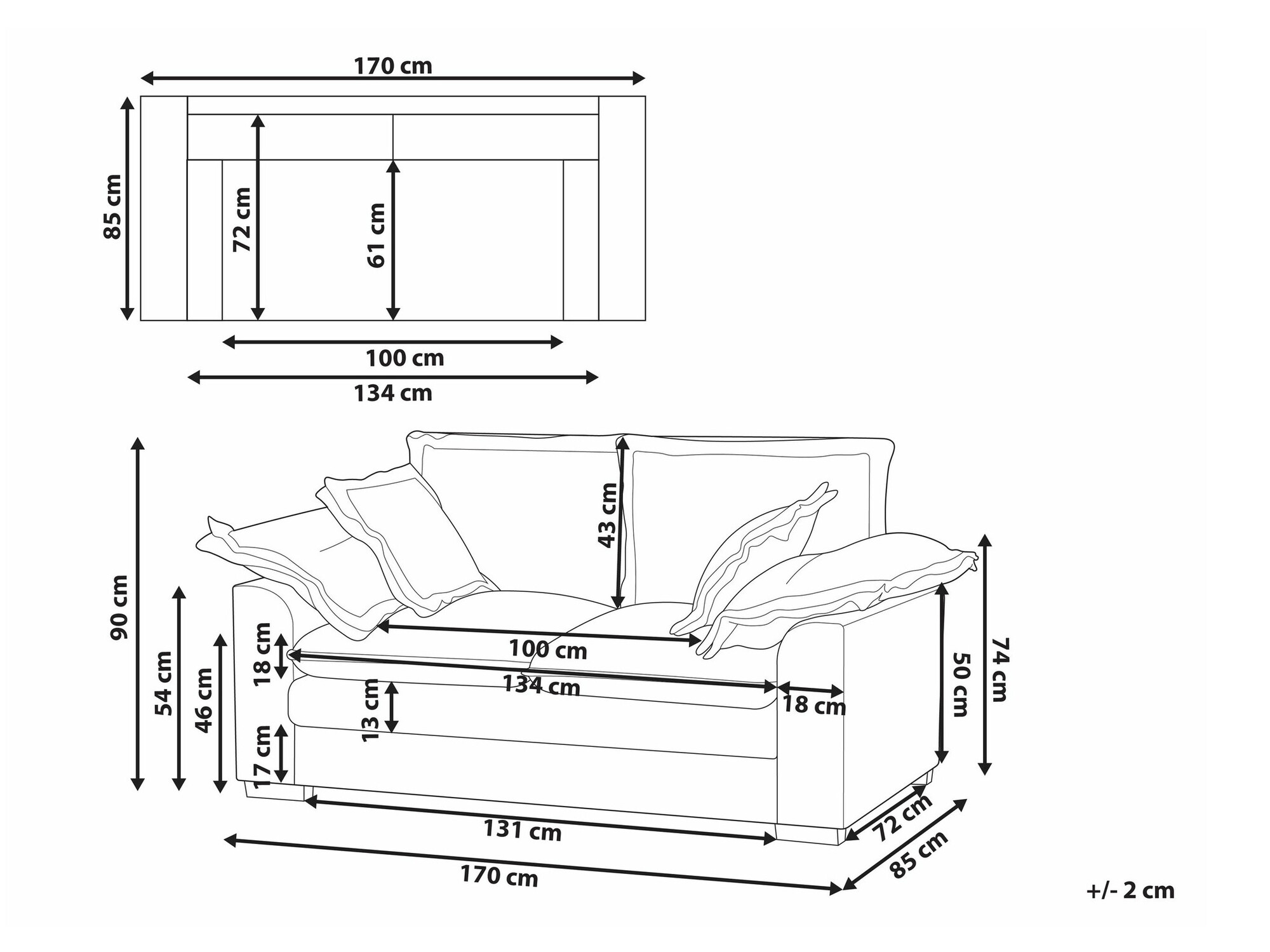 Диван Berwyn 2693 (Кафяв)