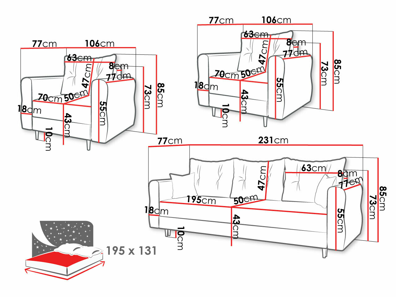Комплект мека мебел Veldala 106 (Manila 18)