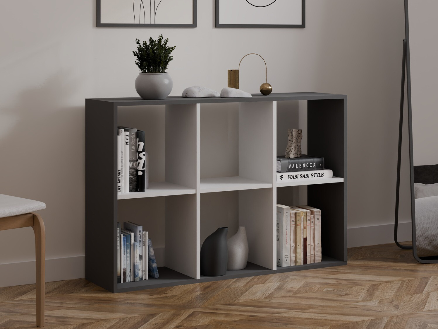 Етажерка Mandeville 287 (Бял + Антрацит)