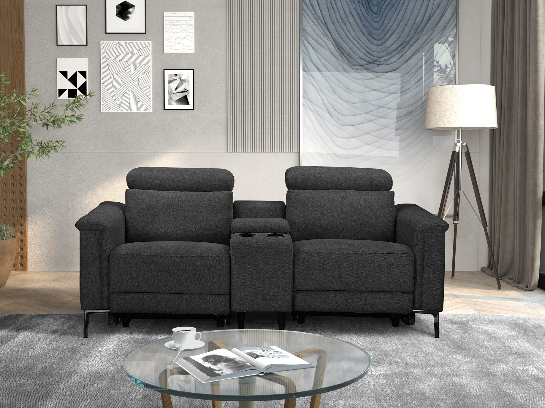 Диван реклайнър Denton 1467 (Антрацит)