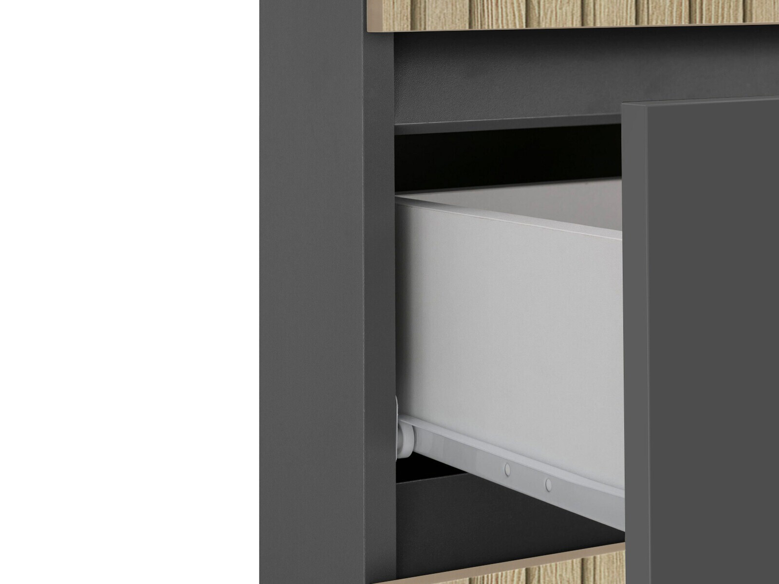 Стоящ шкаф за баня Soncamu 102 (Антрацит + Светъл дъб)