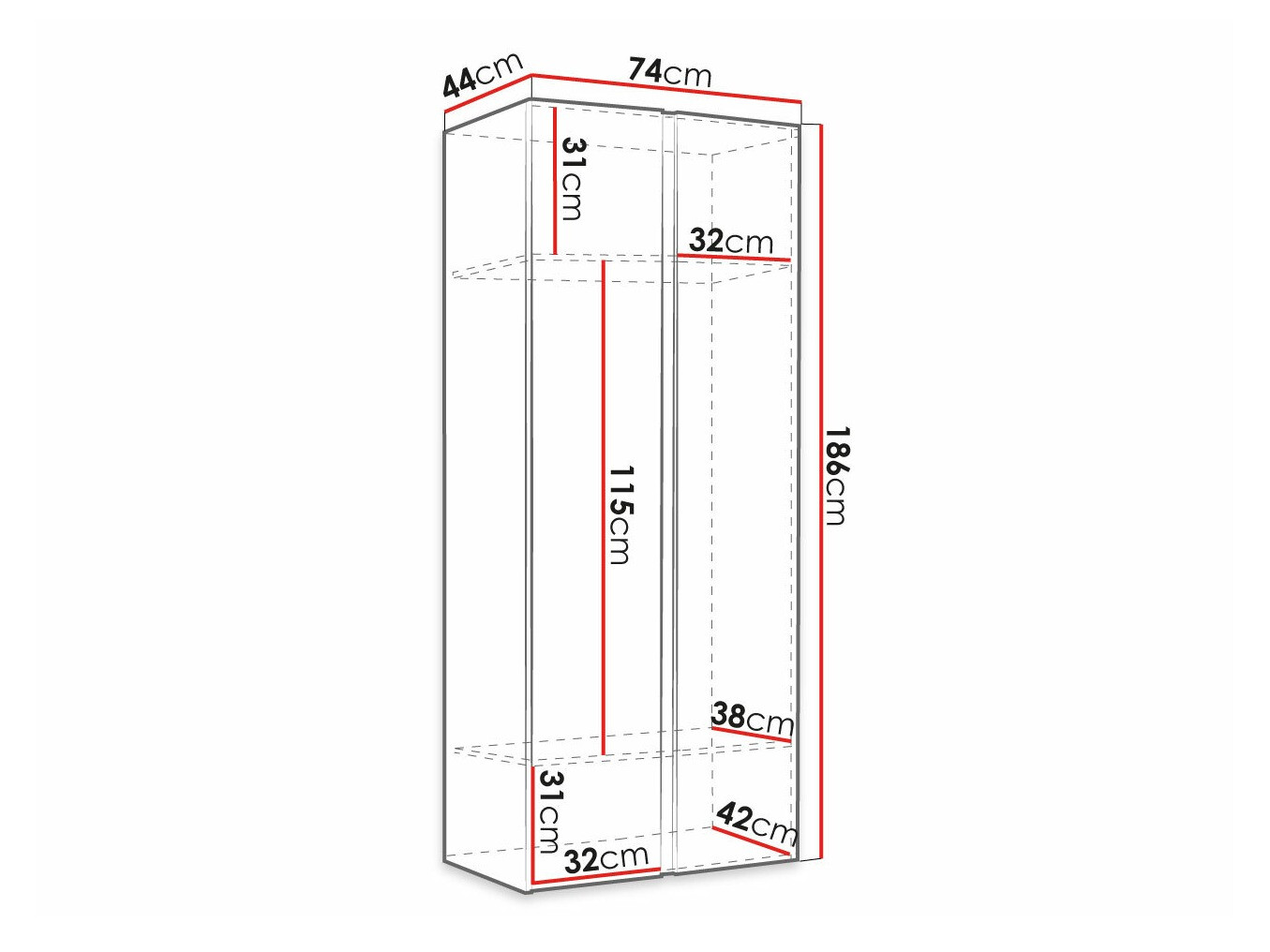 Гардероб Pinis (Бял)