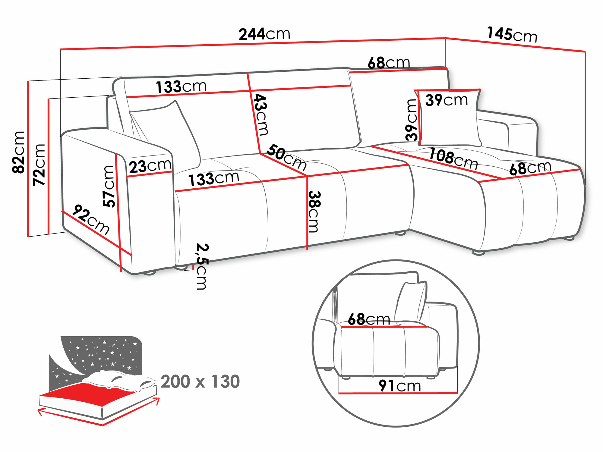 Ъглов диван Comfivo Laurus (Velo 627)
