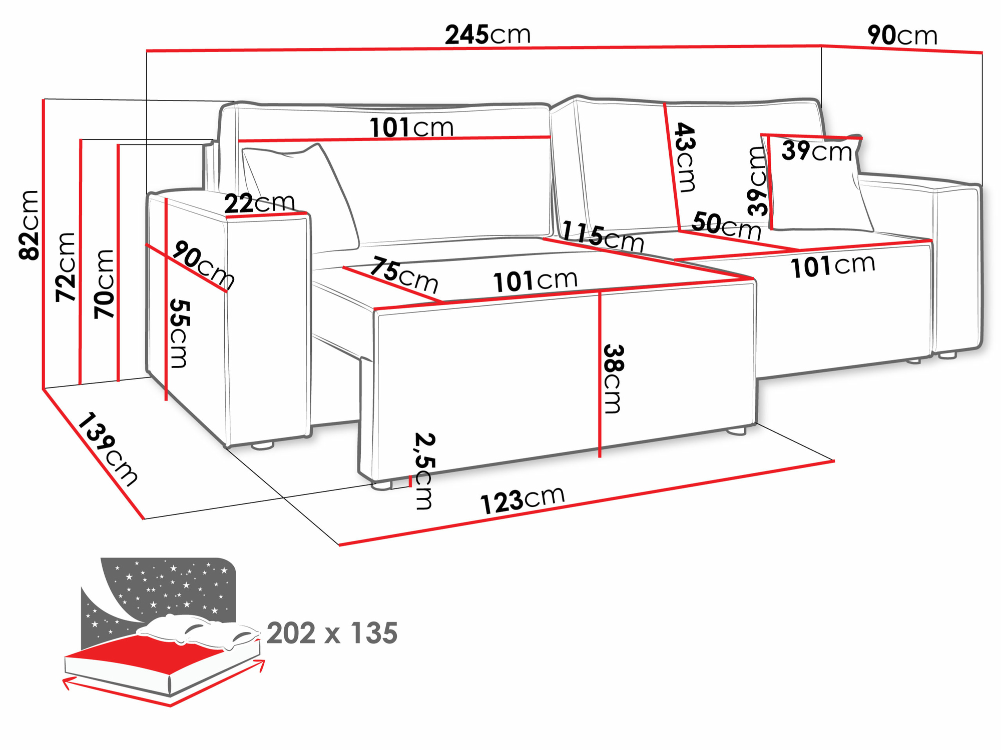 Разтегателен диван Vespes I (Poso 02)