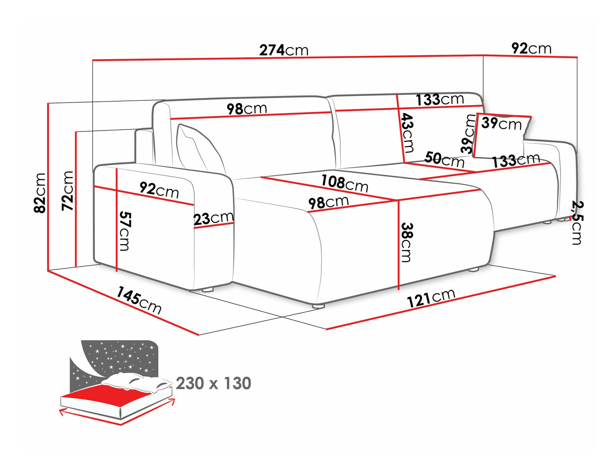 Ъглов диван Shelton 108 (Poso 22)