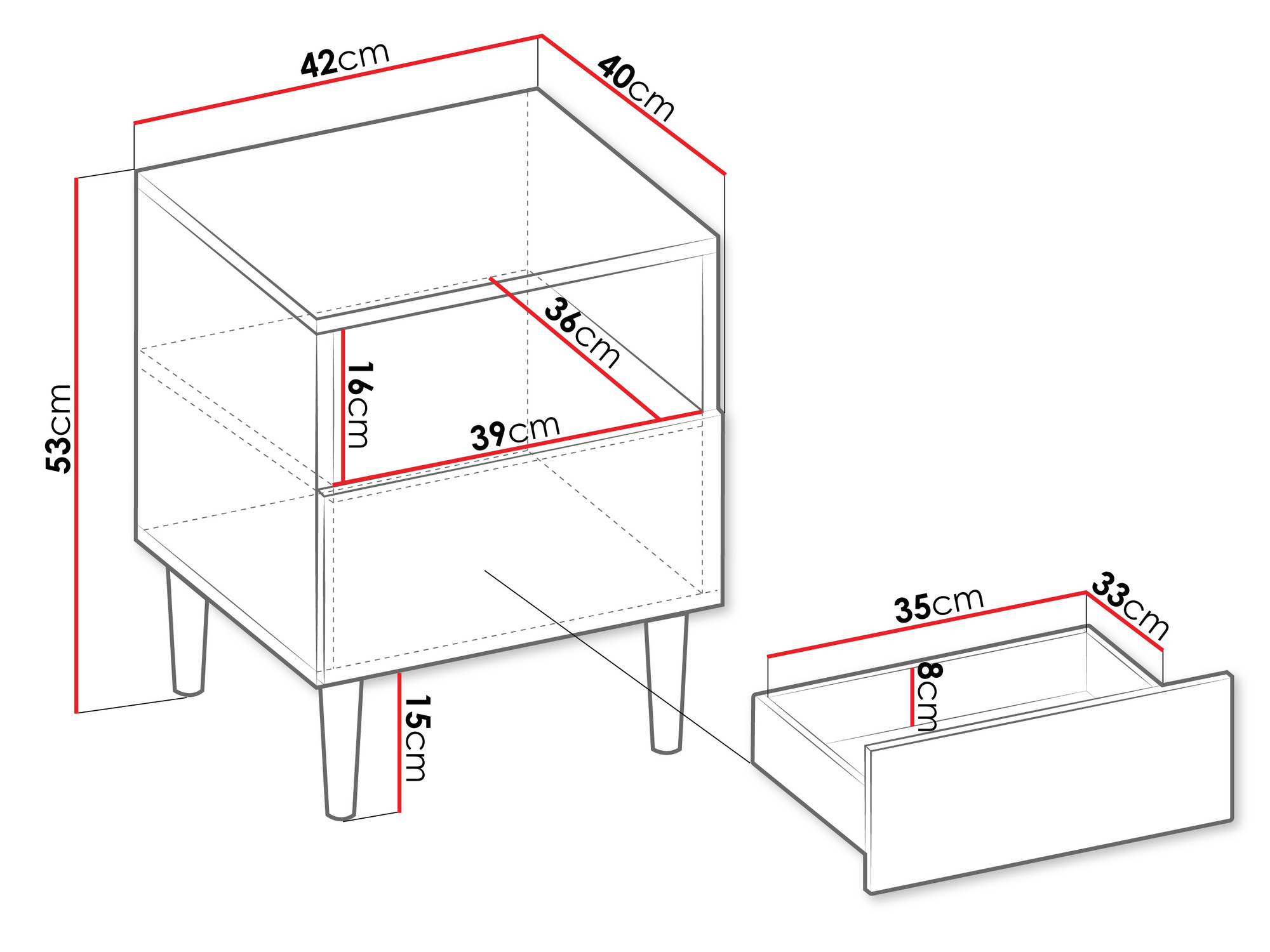 Нощно шкафче Comfivo Mavmono 103 (Черен)
